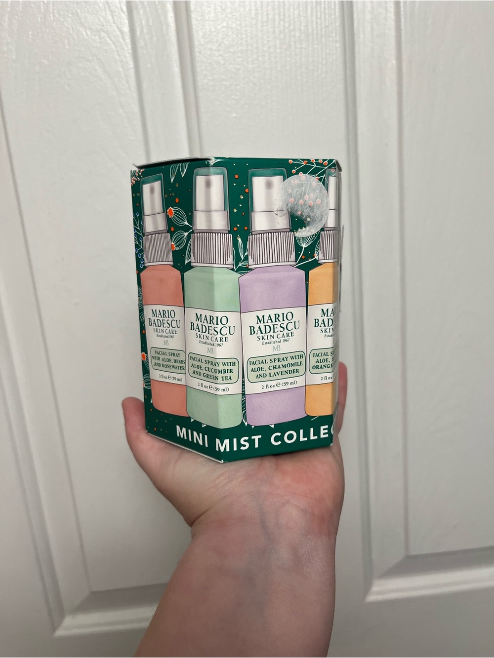 Mario Badescu Facial Mist Gift Set - Green Box with Pink & Yellow Accents